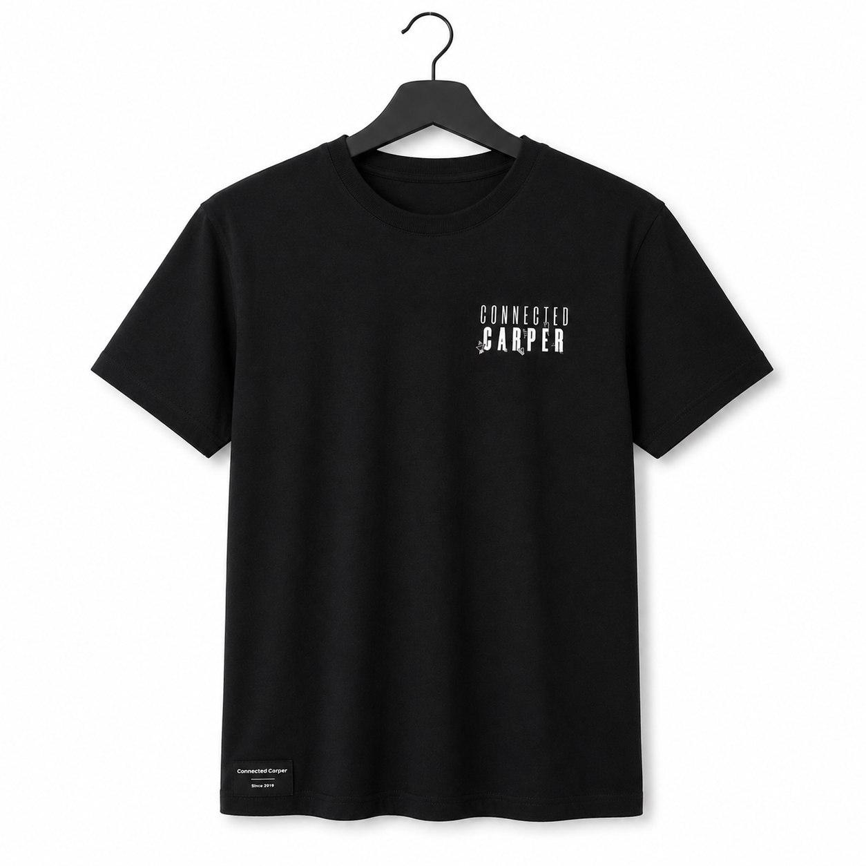 T-shirt Pêche Carpe Geometric Black | Connected Carper