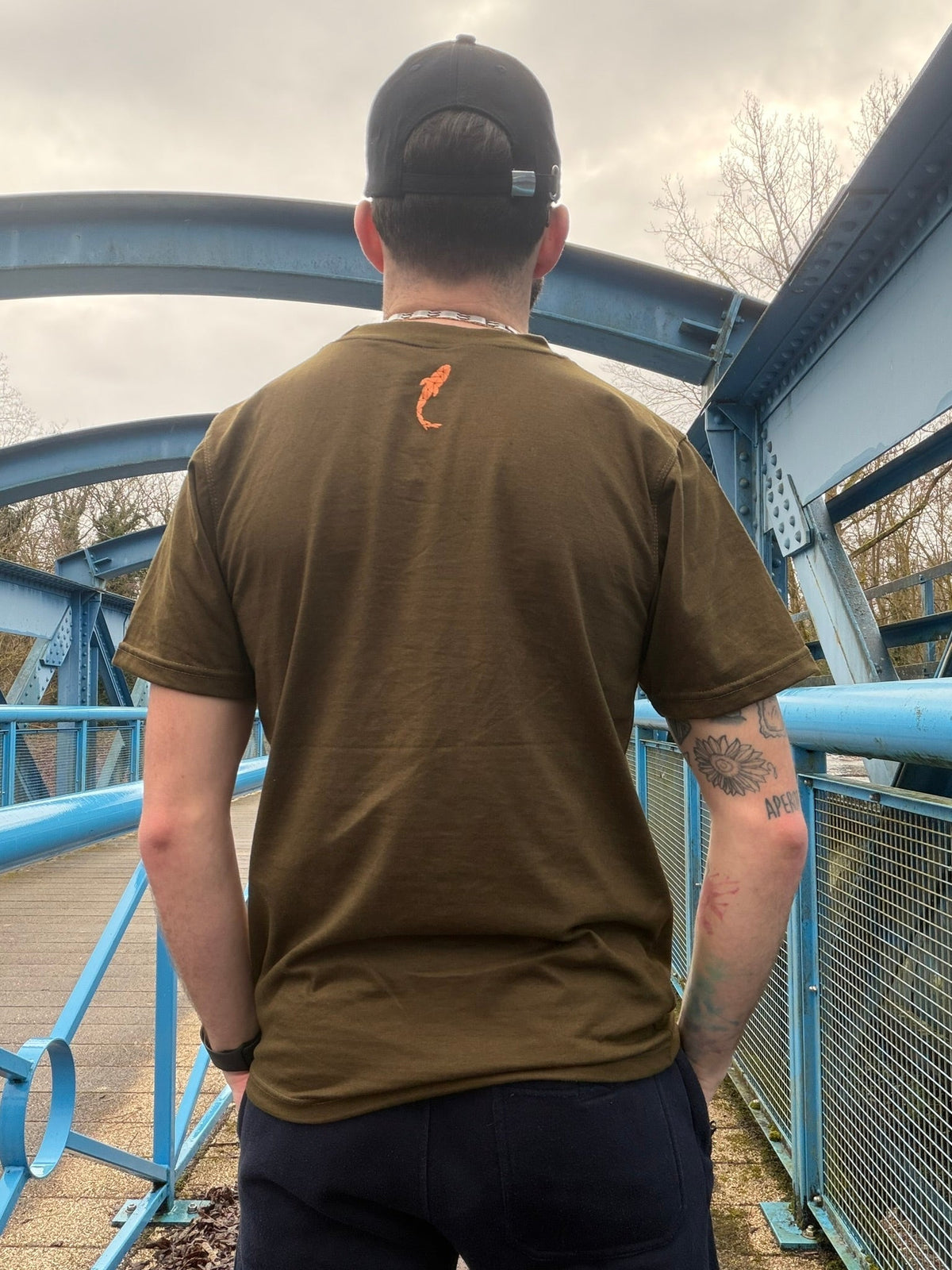 T-shirt Kaki / Orange