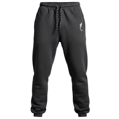 Jogging noir Connected Carper en coton avec cordon de serrage bicolore et logo brodé blanc sur la cuisse