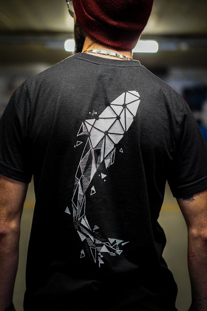 T-shirt Pêche Carpe Geometric Black | Connected Carper